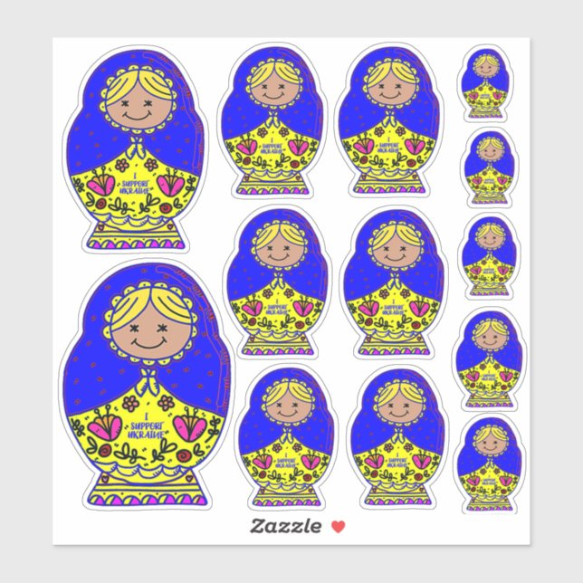 Ukraine: Nesting Dolls, Aufkleber (Blatt)