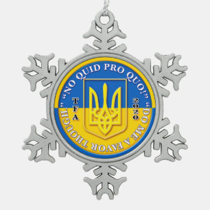 Ukraine "No Quid Pro Quo" Schneeflocke Schneeflocken Zinn-Ornament
