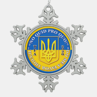 Ukraine "No Quid Pro Quo" Schneeflocke Schneeflocken Zinn-Ornament