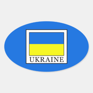 Ukraine Ovaler Aufkleber