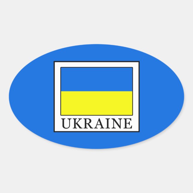 Ukraine Ovaler Aufkleber (Vorderseite)