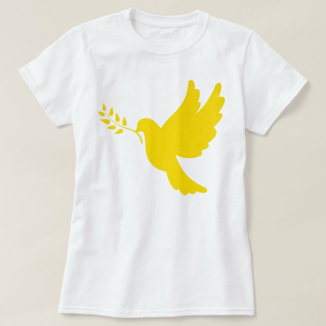Ukraine Peace Dove Gold T-Shirt (Design vorne)