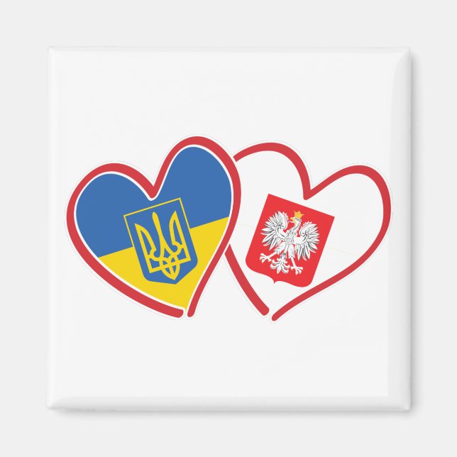 Ukraine-Polen-Adlerflagge Magnet (Vorne)