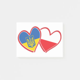 Ukraine-Polen-Flagge Post-it Klebezettel