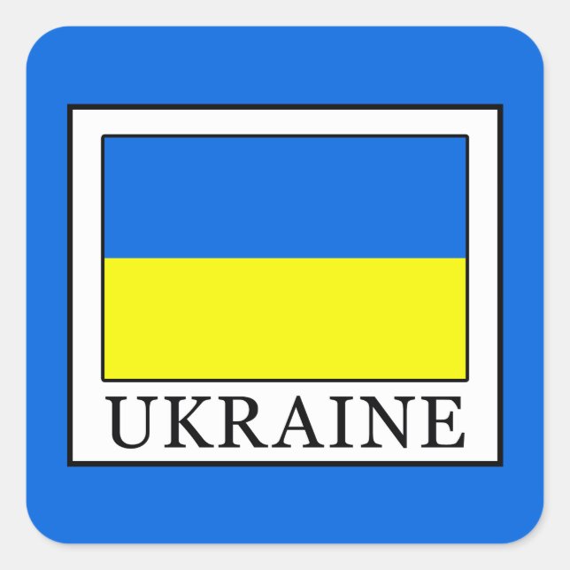 Ukraine Quadratischer Aufkleber (Vorderseite)
