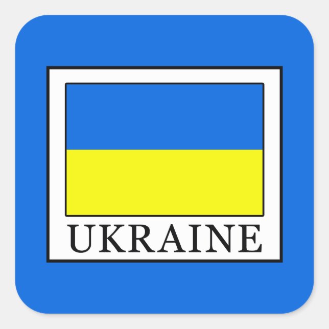 Ukraine Quadratischer Aufkleber (Vorderseite)