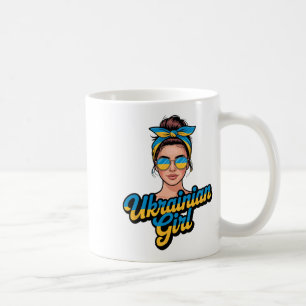 Ukraine Retro-Stil Frau Grafik Kultureller Stolz A Kaffeetasse