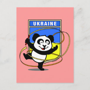 Ukraine Rhythmische Gymnastik Panda Postkarte