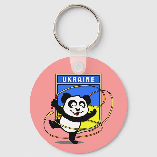 Ukraine Rhythmische Gymnastik Panda Schlüsselanhänger (Vorderseite)