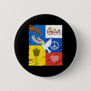 Ukraine Russland Frieden Taube Interkulturelle Fre Button