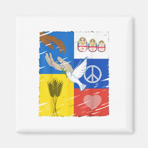 Ukraine Russland Frieden Taube interkulturelle Fre Magnet