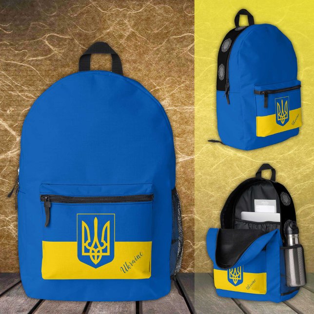 Ukraine, sac à dos, drapeau ukrainien, Tryzub / Cu (Créateur téléchargé)