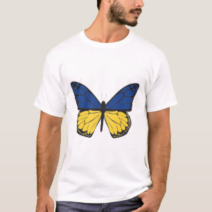 Ukraine Schmetterling - Blau und gelbe Flagge - Fr T-Shirt