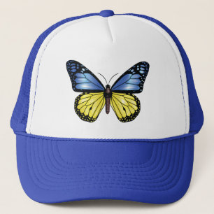 Ukraine-Schmetterlingsmonarchflagge Tri-Blend-Shir Truckerkappe