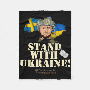 Ukraine Schweden Flaggen Hundemarke Zelenskyy Steh Fleecedecke