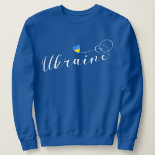 Ukraine Scripting Schriftart Flag im Herzen, У к Sweatshirt