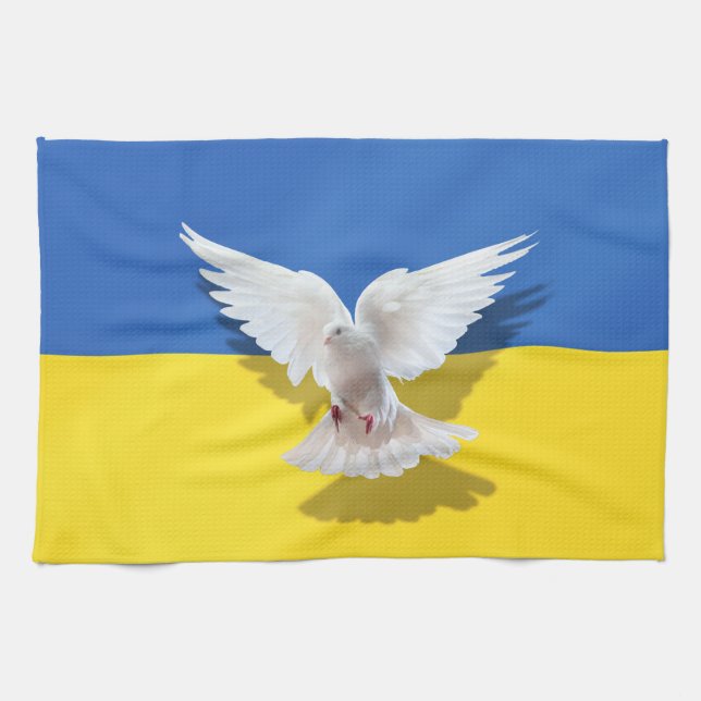 Ukraine Serviette de cuisine Dove de la paix - Lib (Horizontal)
