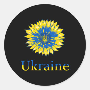Ukraine-Shirt Süße Ukrainer Sonnenblume Retro Ukra Runder Aufkleber