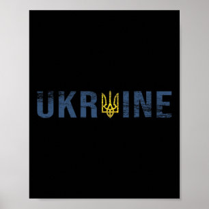 Ukraine-Shirt Tryzub Dreizack Zelensky Militär-Emb Poster