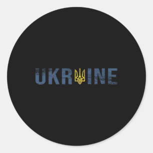 Ukraine-Shirt Tryzub Dreizack Zelensky Militär-Emb Runder Aufkleber