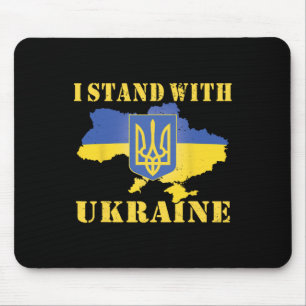 Ukraine-Shirt Ukrainische Flagge Karte Ich stehe h Mousepad