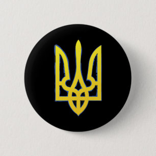 Ukraine-Shirt Ukrainischer Dreizack Militärischer Button