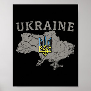 Ukraine-Shirt Zelensky Ukrainische Flagge Dreizack Poster