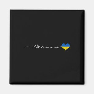 Ukraine Signatur Flagge Herz Geschenk - Patriotisc Magnet