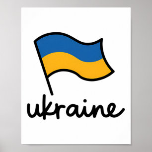 Ukraine-Signatur-Flaggenmast - Patriotisch Ukraini Poster
