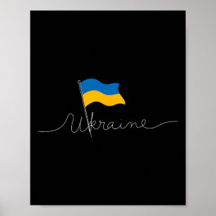 Ukraine-Signatur-Flaggenmast - Patriotisch Ukraini Poster