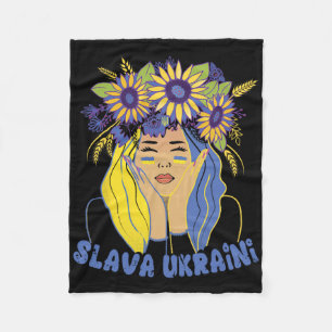 Ukraine Slava Ukraini T-Shirt Unterstützung Ukrain Fleecedecke