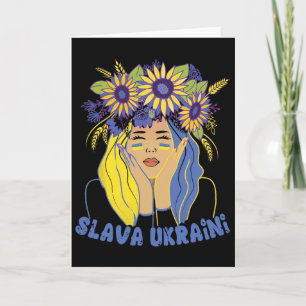 Ukraine Slava Ukraini T-Shirt Unterstützung Ukrain Karte