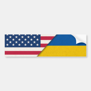Ukraine Solidarność USA Fahne Autoaufkleber