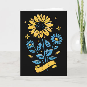 Ukraine Sonnenblume Blau Gelb Ukrainische Frauen M Karte