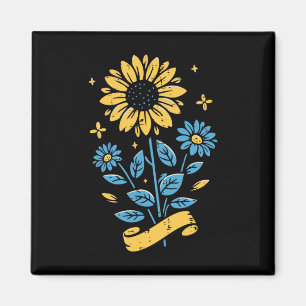 Ukraine Sonnenblume Blau Gelb Ukrainische Frauen M Magnet