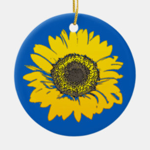 Ukraine Sonnenblume Keramik Ornament