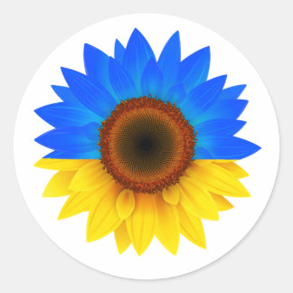 ukraine Sonnenblume Klassischer Rundsticker Runder Aufkleber