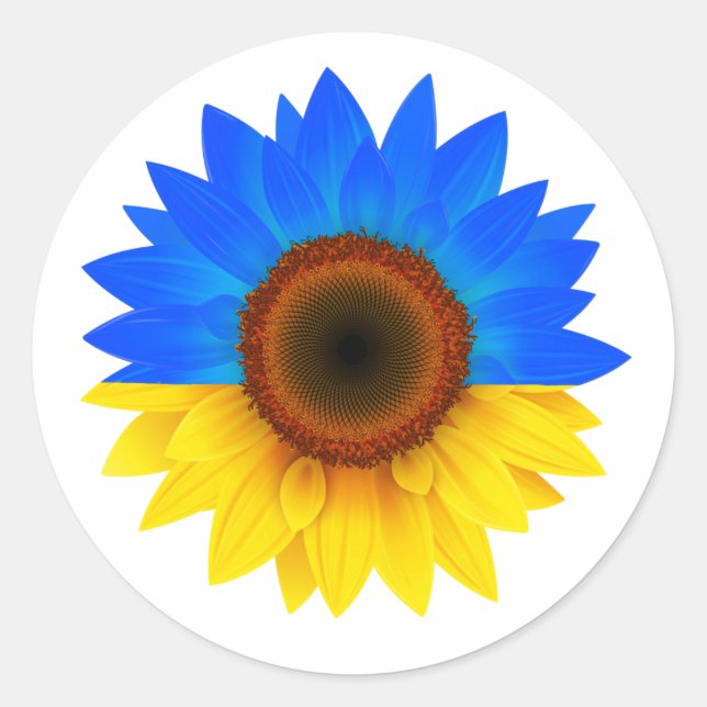 ukraine Sonnenblume Klassischer Rundsticker Runder Aufkleber (Vorderseite)