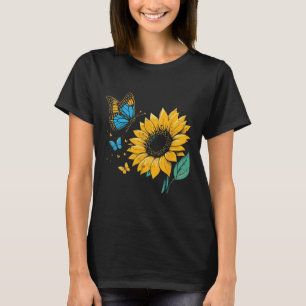 Ukraine Sonnenblume Schmetterling Ukrainische Mädc T-Shirt