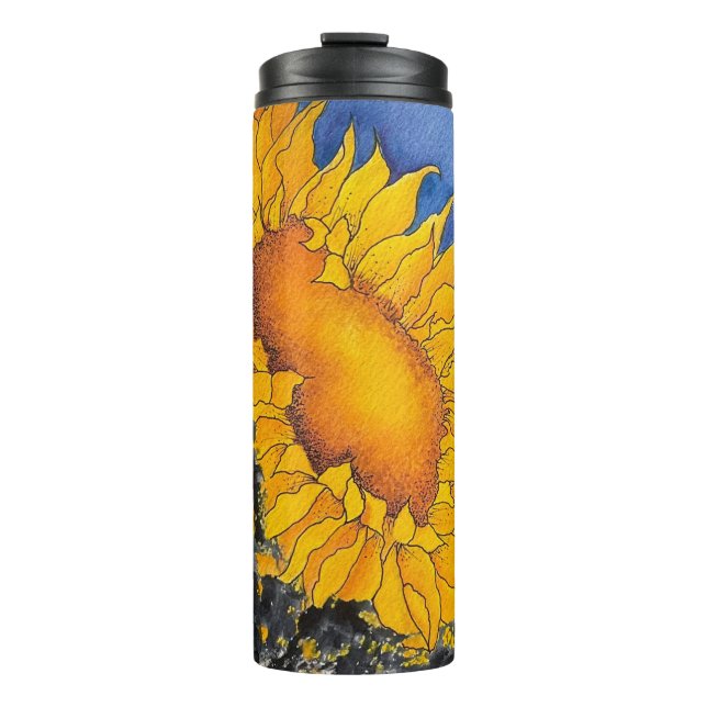 Ukraine Sonnenblume Thermosbecher (Vorderseite)