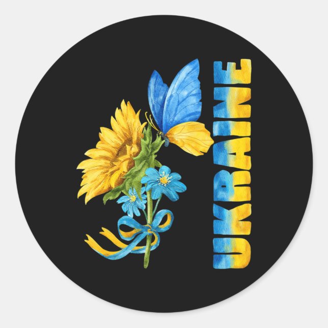 Ukraine Sonnenblumen 8 Runder Aufkleber (Vorderseite)