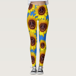 Ukraine Sonnenblumen Friedenszeichen Signatur Anti Leggings