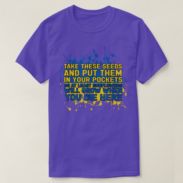 Ukraine Sonnenblumen Saatgut eines ukrainischen T  T-Shirt (Design vorne)