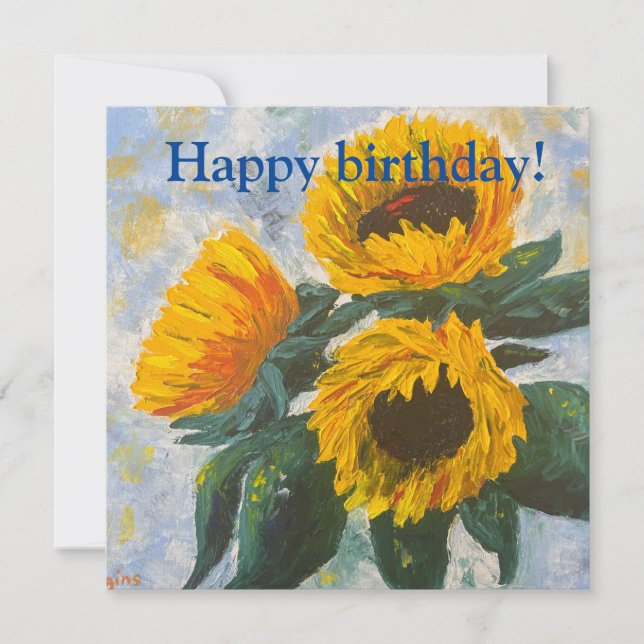 Ukraine Sonnenblumenkarte zum Geburtstag (Vorderseite)