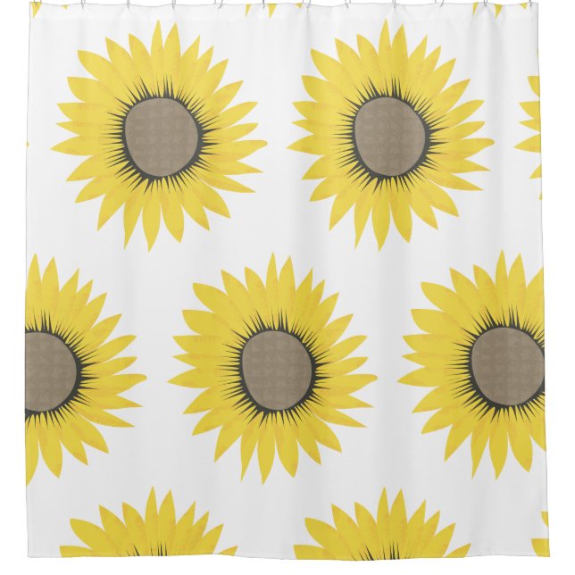 Ukraine Sonnenblumenmuster Gelb und Blau Duschvorhang (Vorderseite)