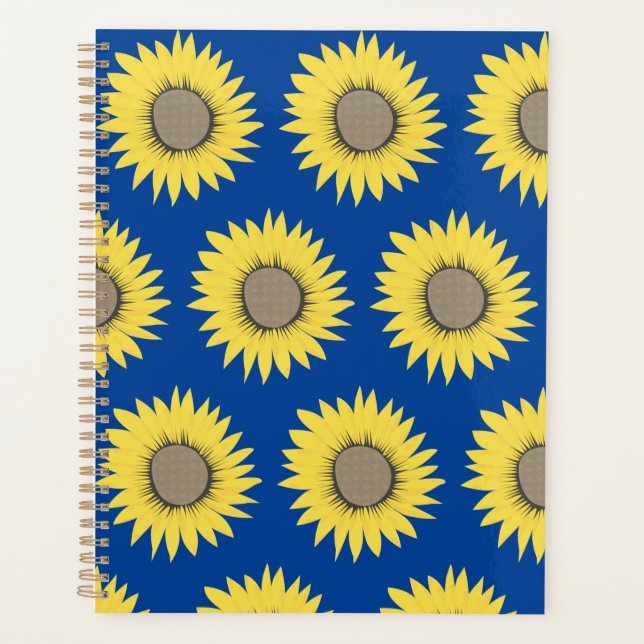Ukraine Sonnenblumenmuster Gelb und Blau Planer (Vorderseite)