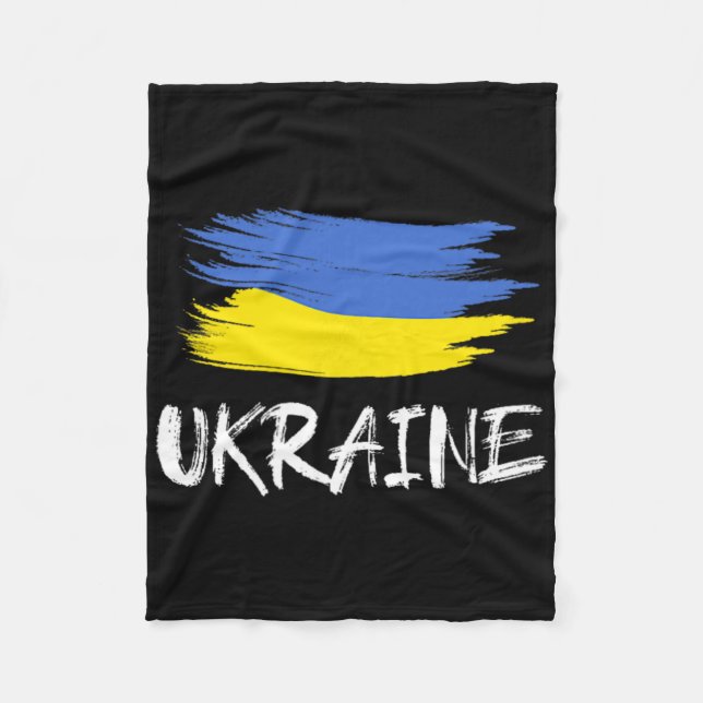Ukraine Souvenir Gift Ukrainian Country Flag Brush Fleecedecke (Vorderseite)