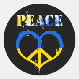 Ukraine Städtische Stille Frieden und Liebe Symbol Runder Aufkleber