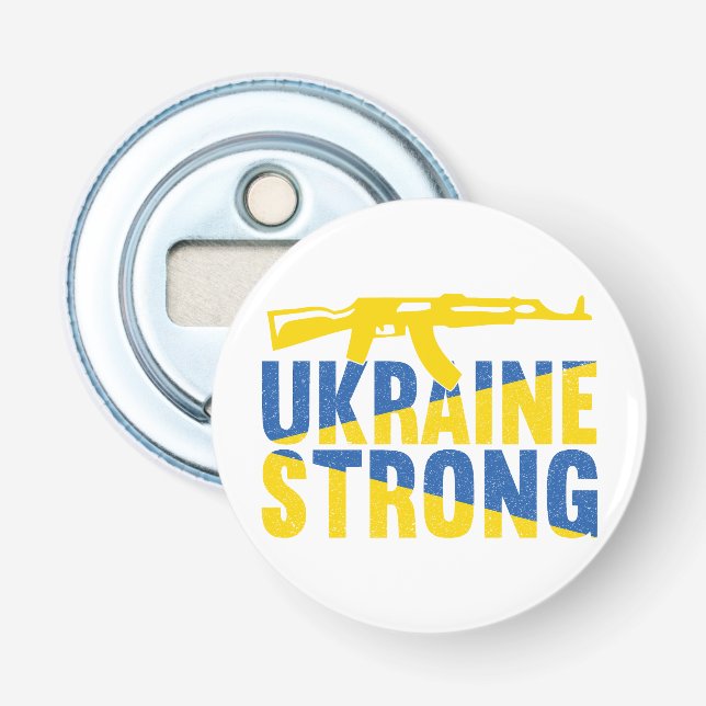 Ukraine: Starke Unterstützung für die Ukraine Flaschenöffner (Vorderseite)