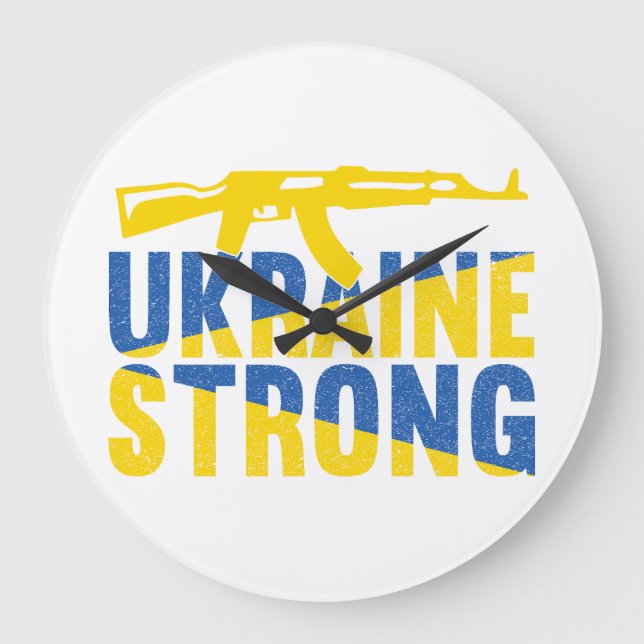 Ukraine: Starke Unterstützung für die Ukraine Große Wanduhr (Vorderseite)